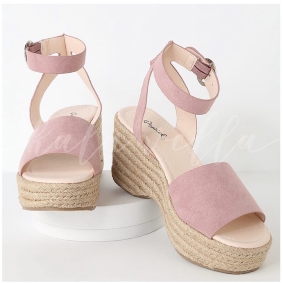 🦋LAST PAIR🦋Blush Rose Espadrille Buckle Wedge - Picture 4 of 6